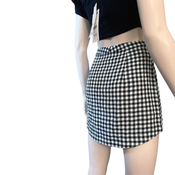 TOPSHOP Skirt Gingham Check Full Button Front Lightweight Full Button Front NWOT - Picture 3 of 14